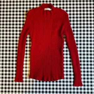 Formula Stretchy Red Mock Neck Sweater